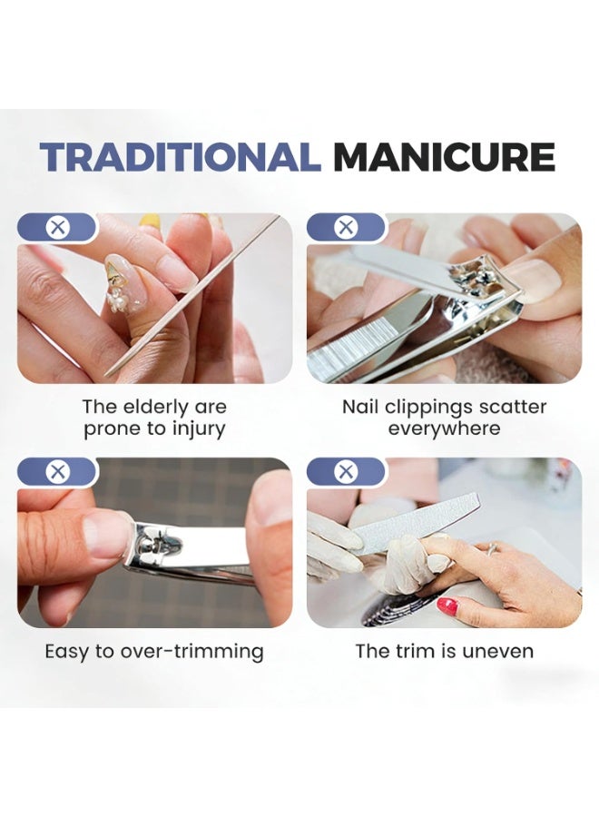 اترجسز 3 في 1 تلقائي كهربائي الأظافر المقاطعة, 2026 جديد كهربائي الأظافر المقاطعة, تلقائي الأظافر المقاطعة مع الخفيفة والأظافر مخلفات التخزين, كهربائي الأظافر المقاطعة لكبار السن البالغين (رمادي) - Image 5